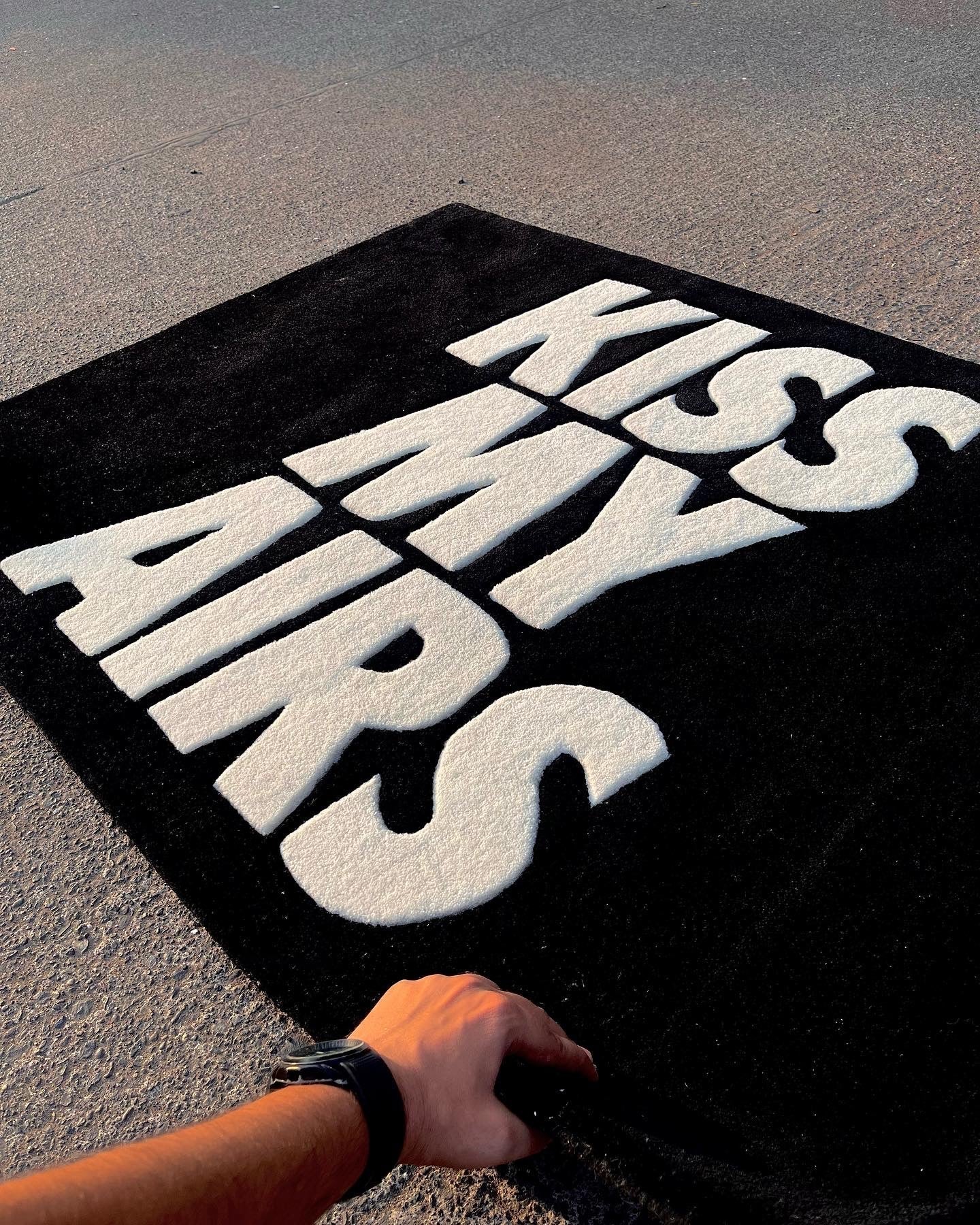 Kiss My Airs Black Custom Rug