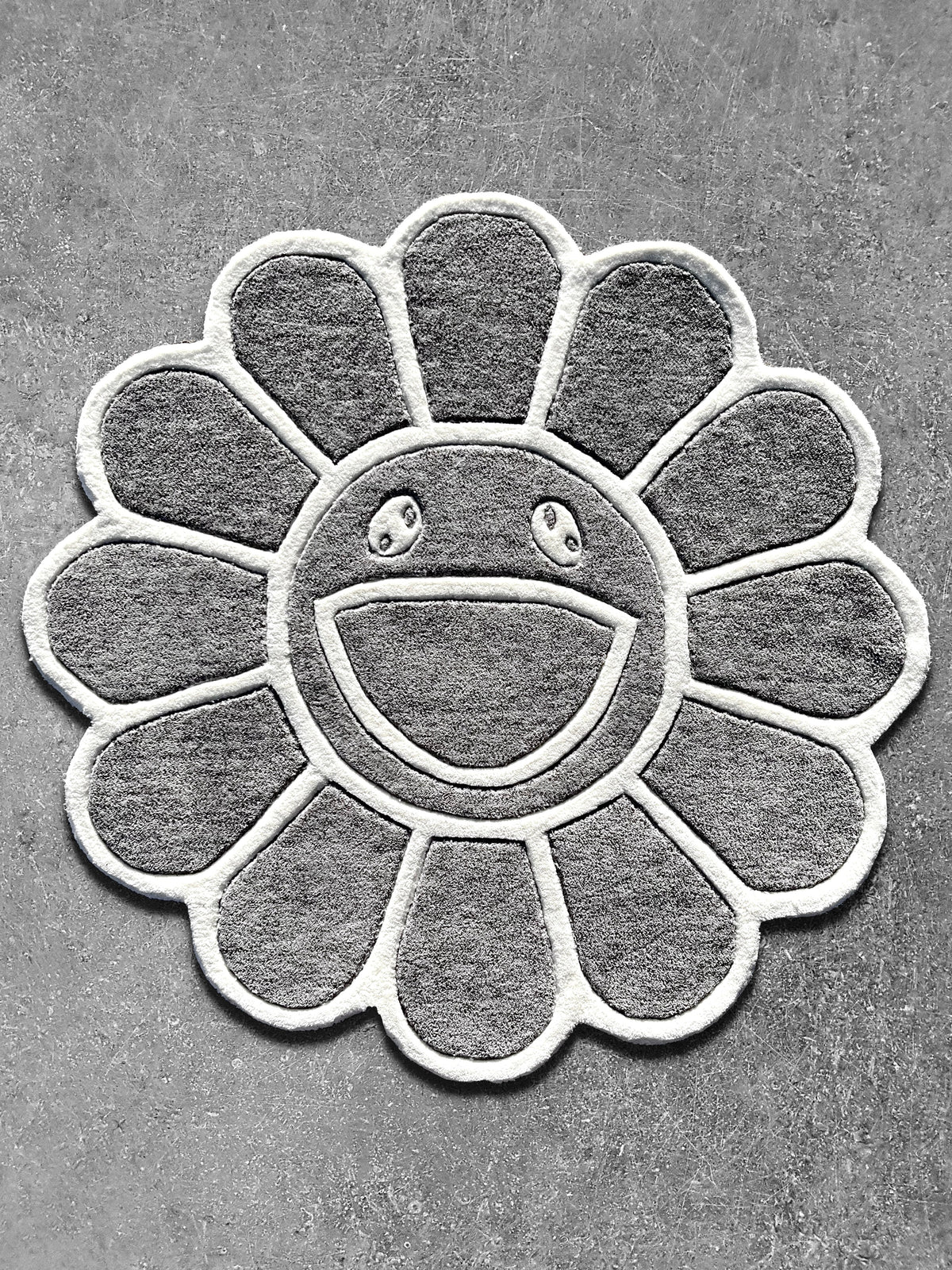 Grey Hypebeast Flower Custom Rug