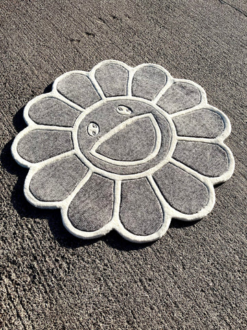 Grey Hypebeast Flower Custom Rug