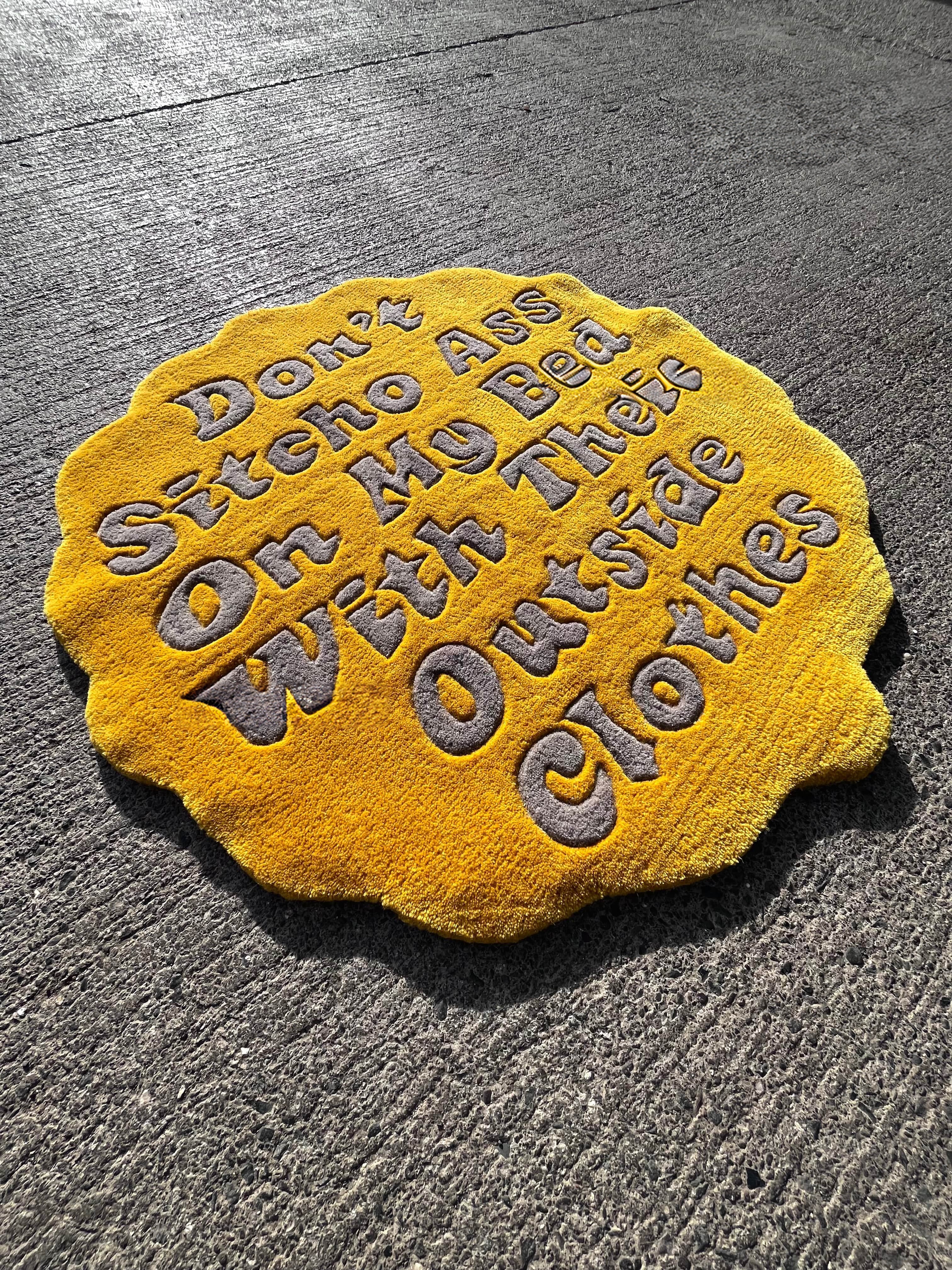 Yellow Disclaimer Custom Rug