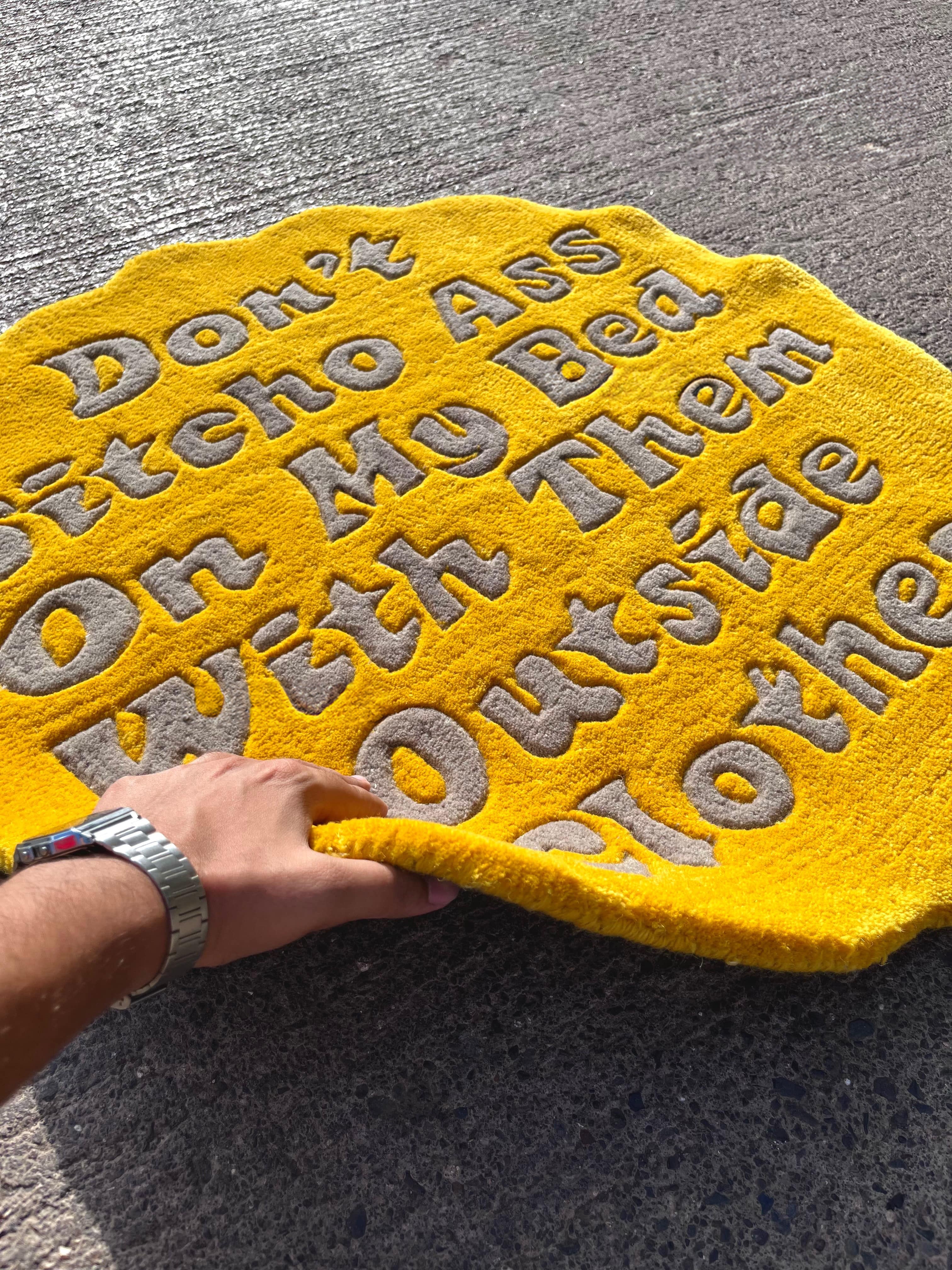 Yellow Disclaimer Custom Rug