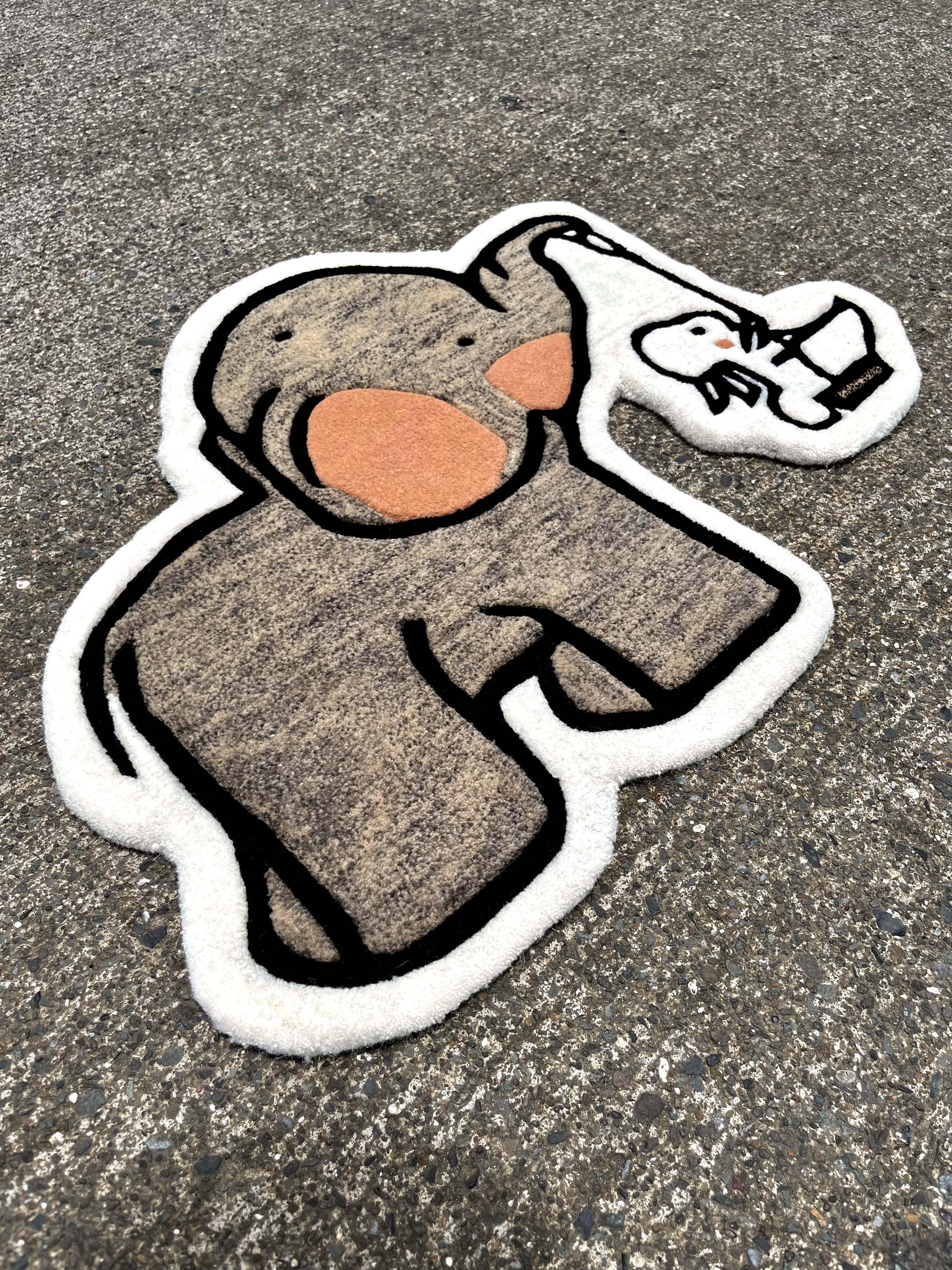 Elephant Bunny Custom Rug