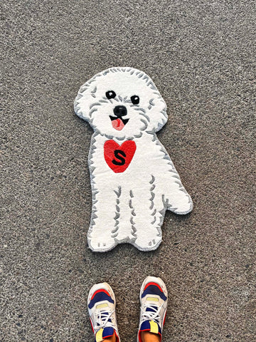 White Doggo Custom Rug