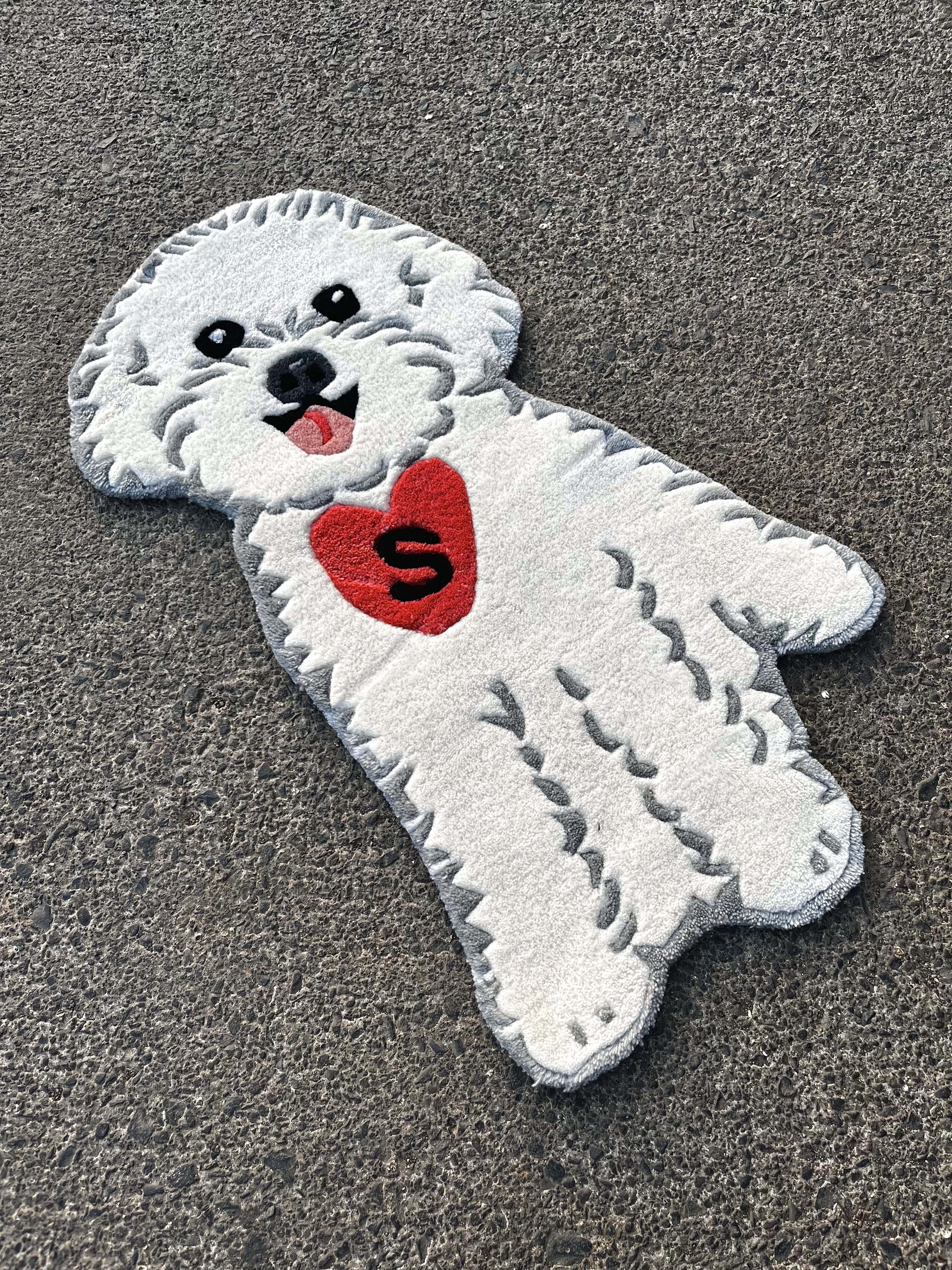 White Doggo Custom Rug