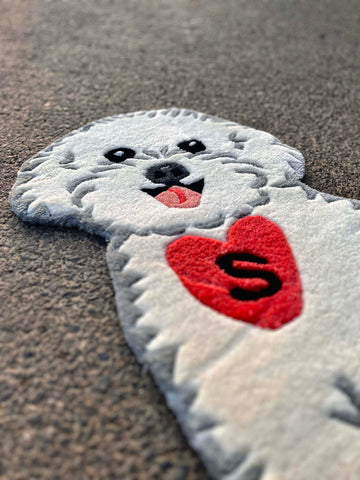 White Doggo Custom Rug