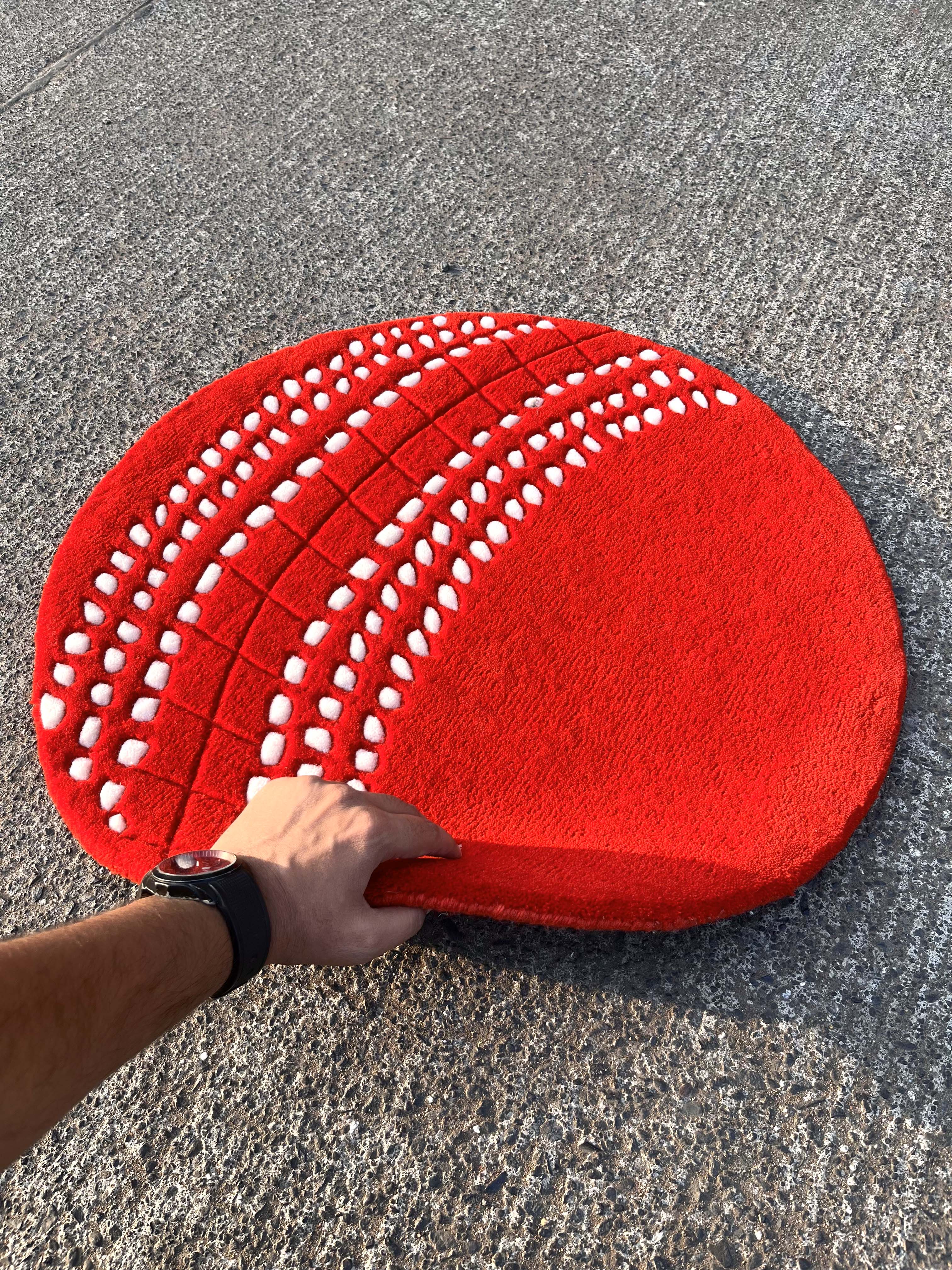 Cricket Ball Custom Rug