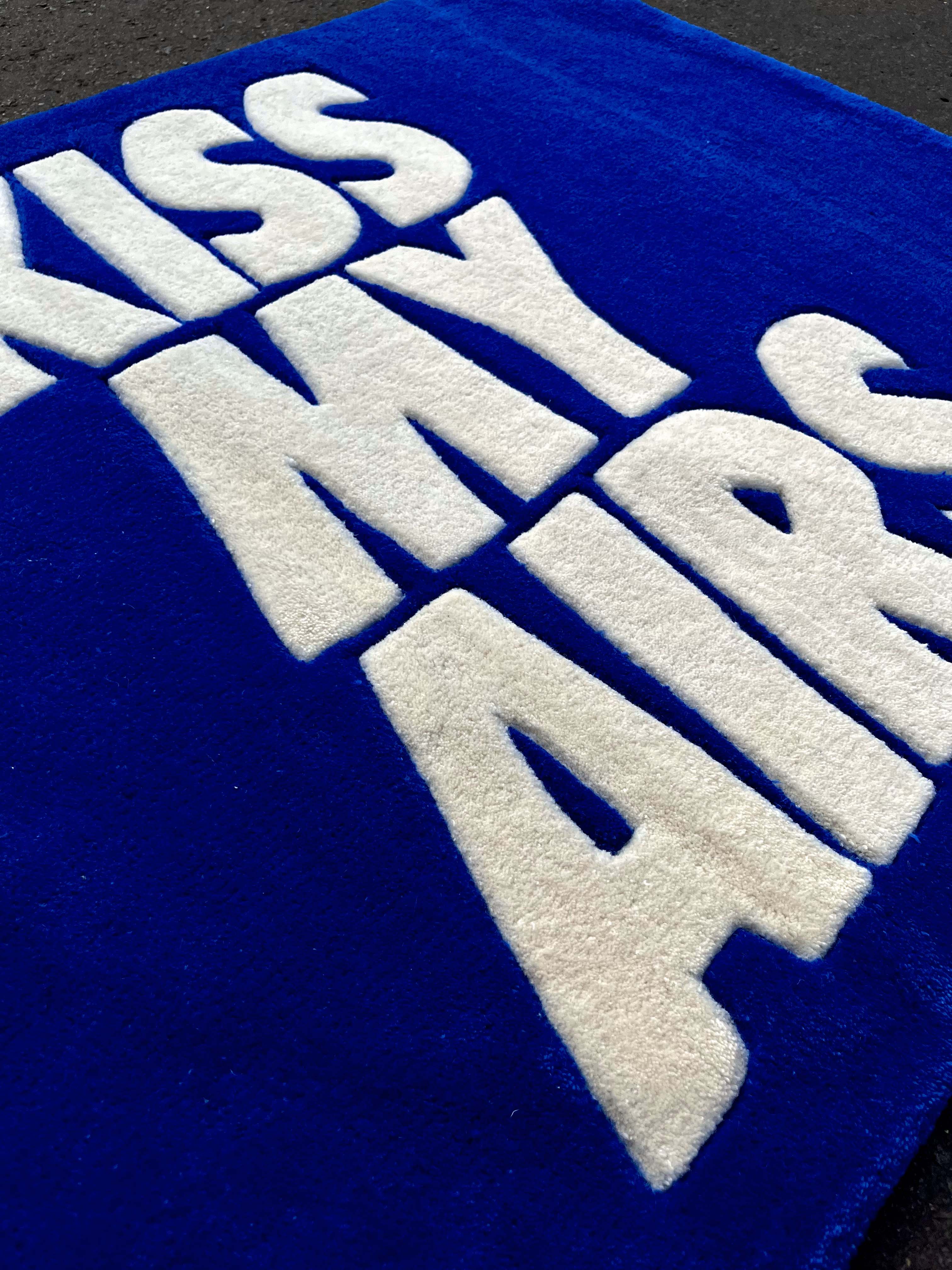 Kiss My Airs Blue Custom Rug