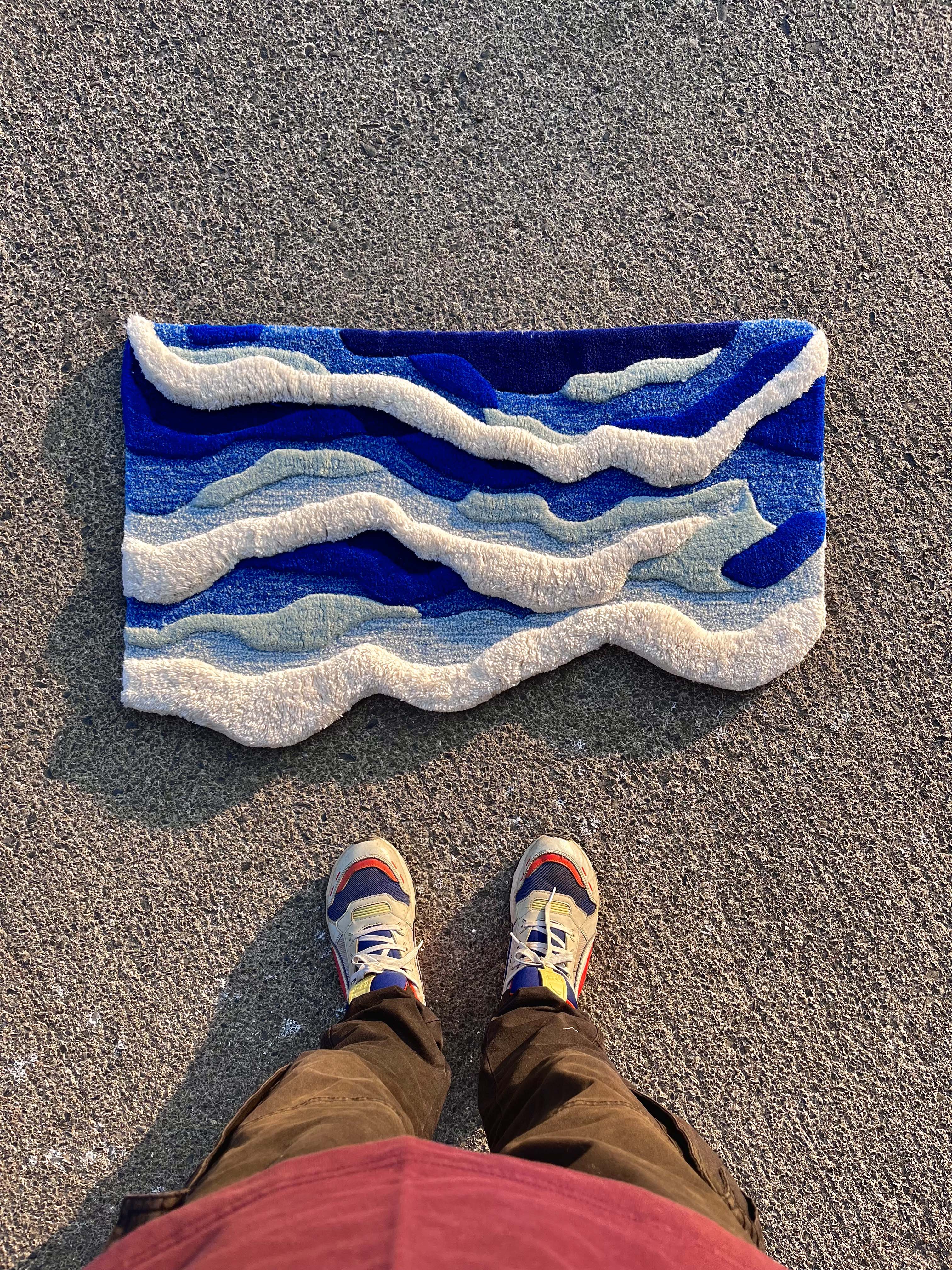 Ocean Waves Custom Rug