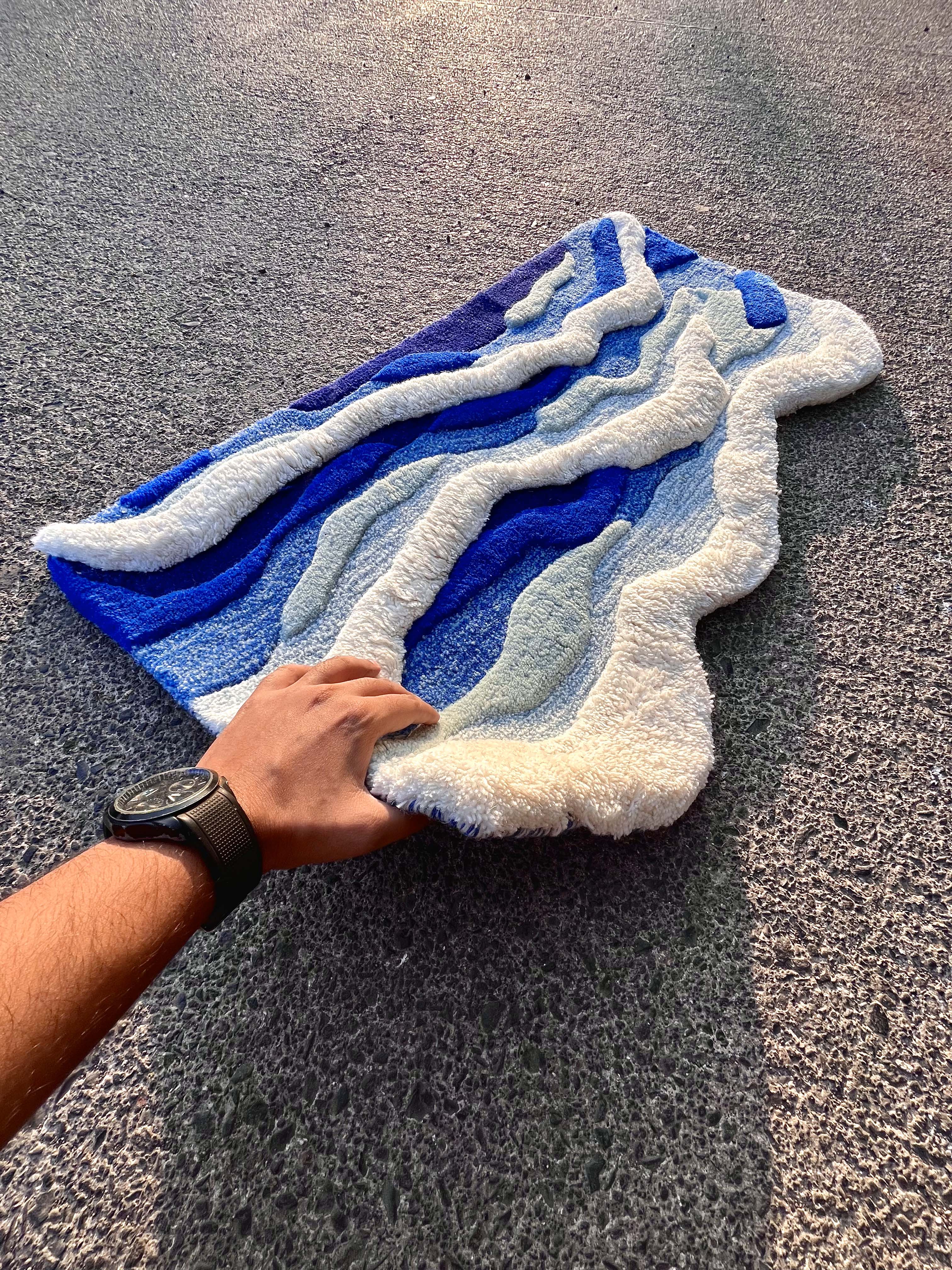 Ocean Waves Custom Rug