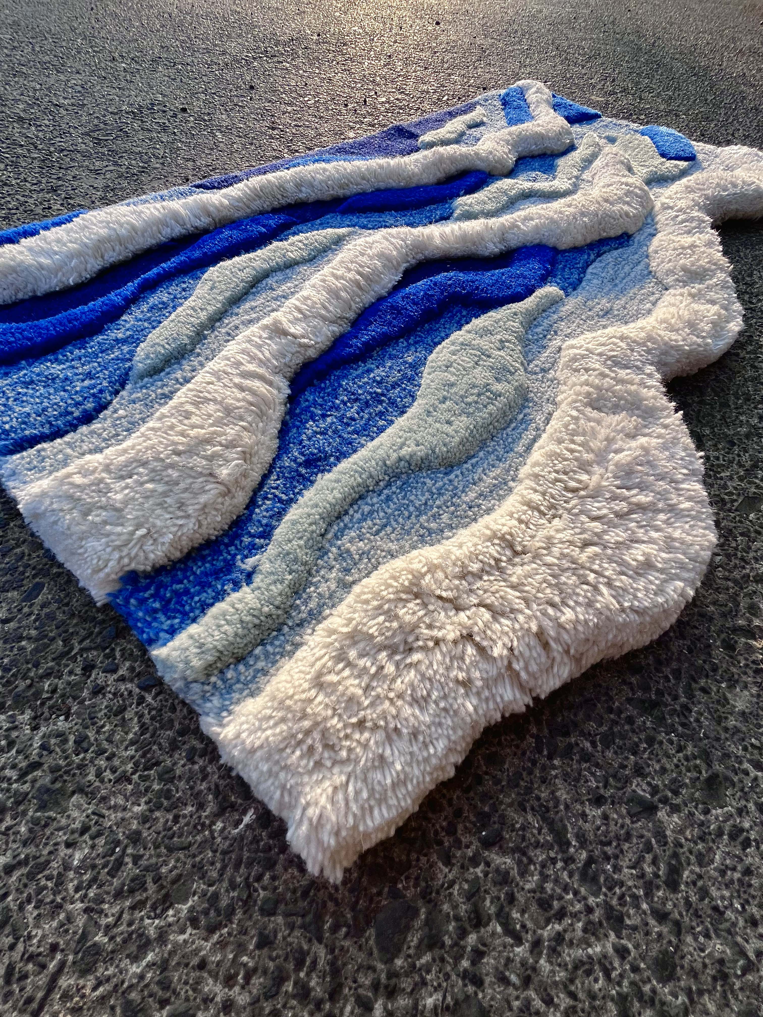 Ocean Waves Custom Rug