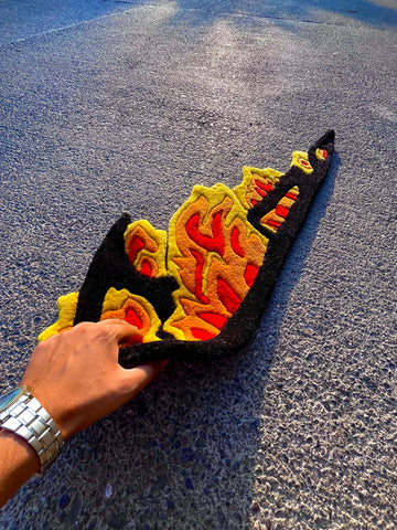 Swoosh On Fire Custom Rug