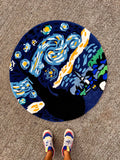 Starry Night Circle Custom Rug