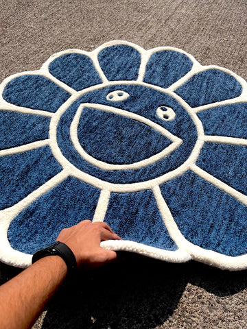 Blue Hypebeast Flower Custom Rug