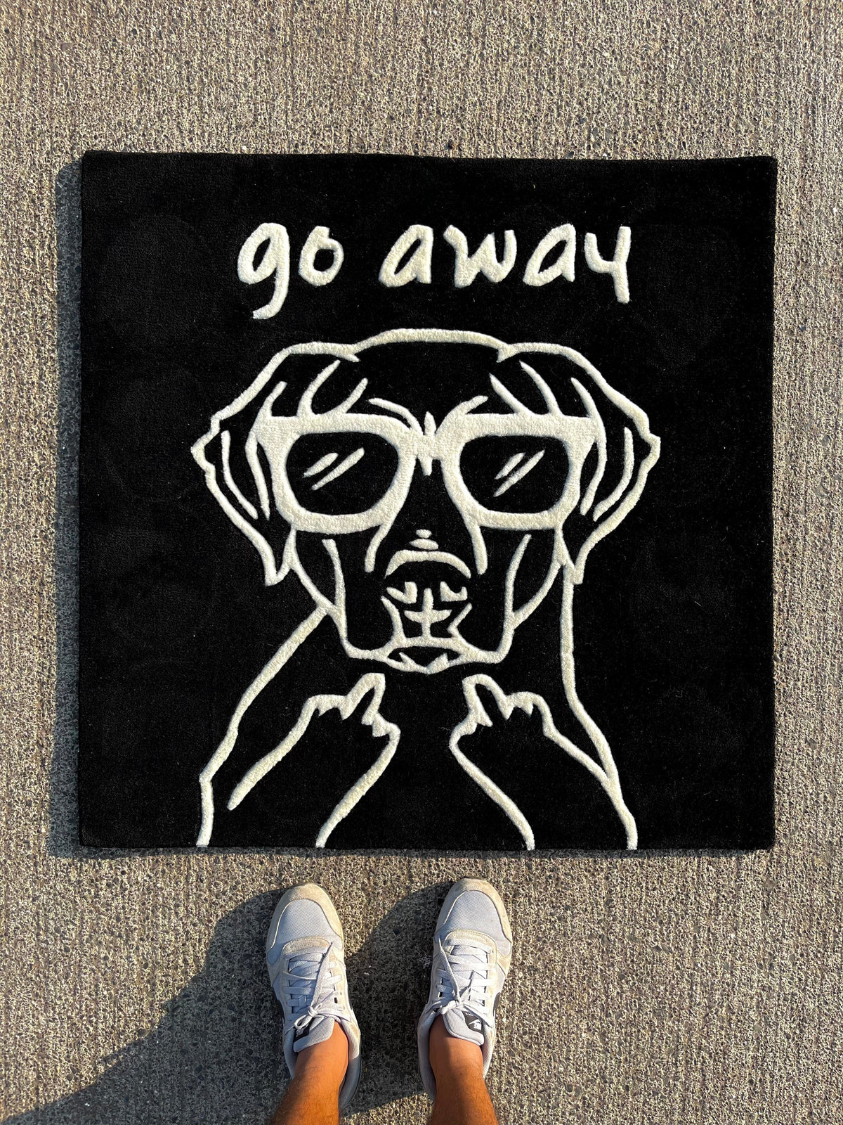 Go Away Labrador Custom Rug