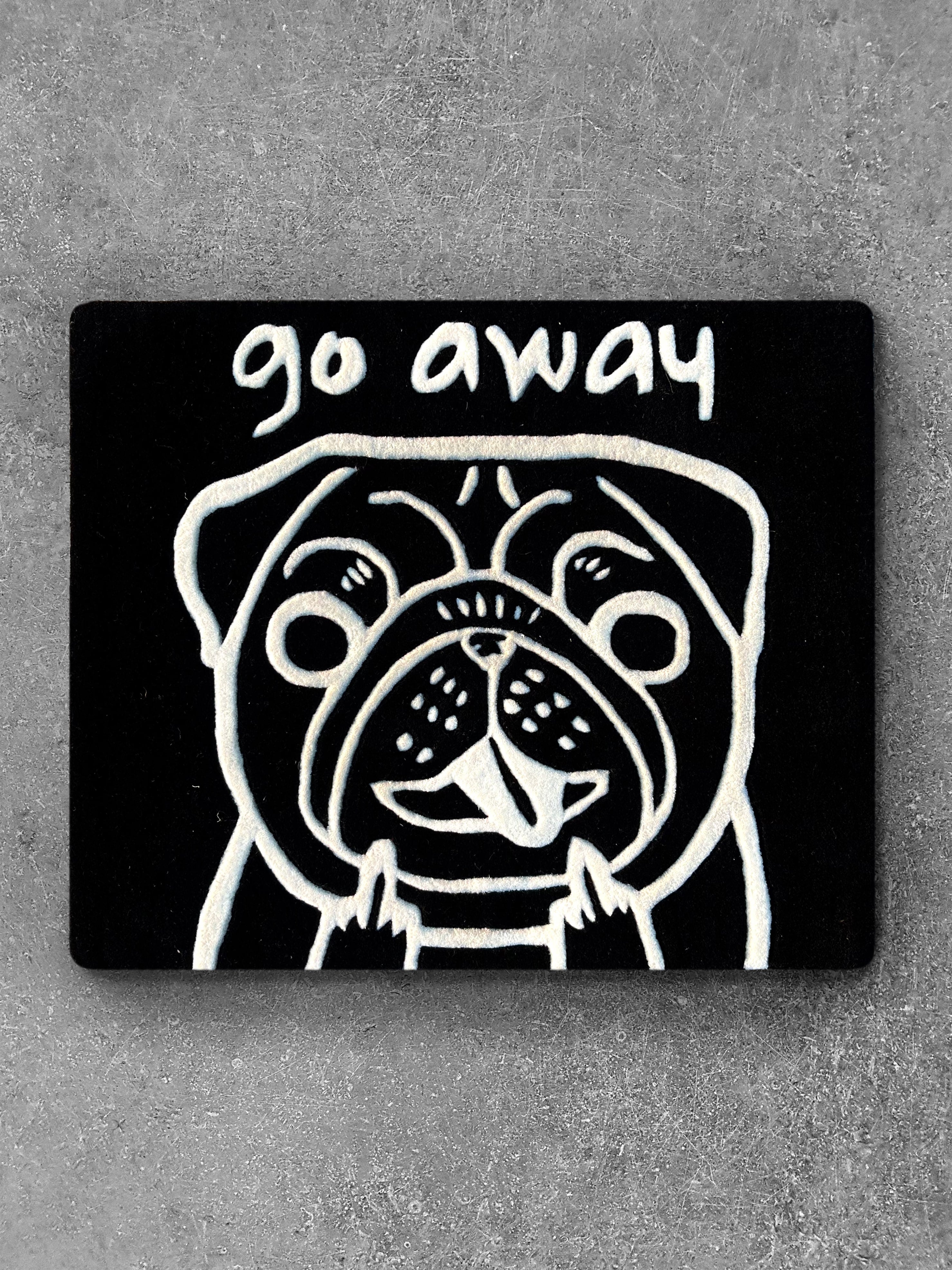 Go Away Pug Rug